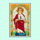 Santos de Arlen: Handpainted Sagrado Corazon de Hankus Wall Art Painting Pop Art Print