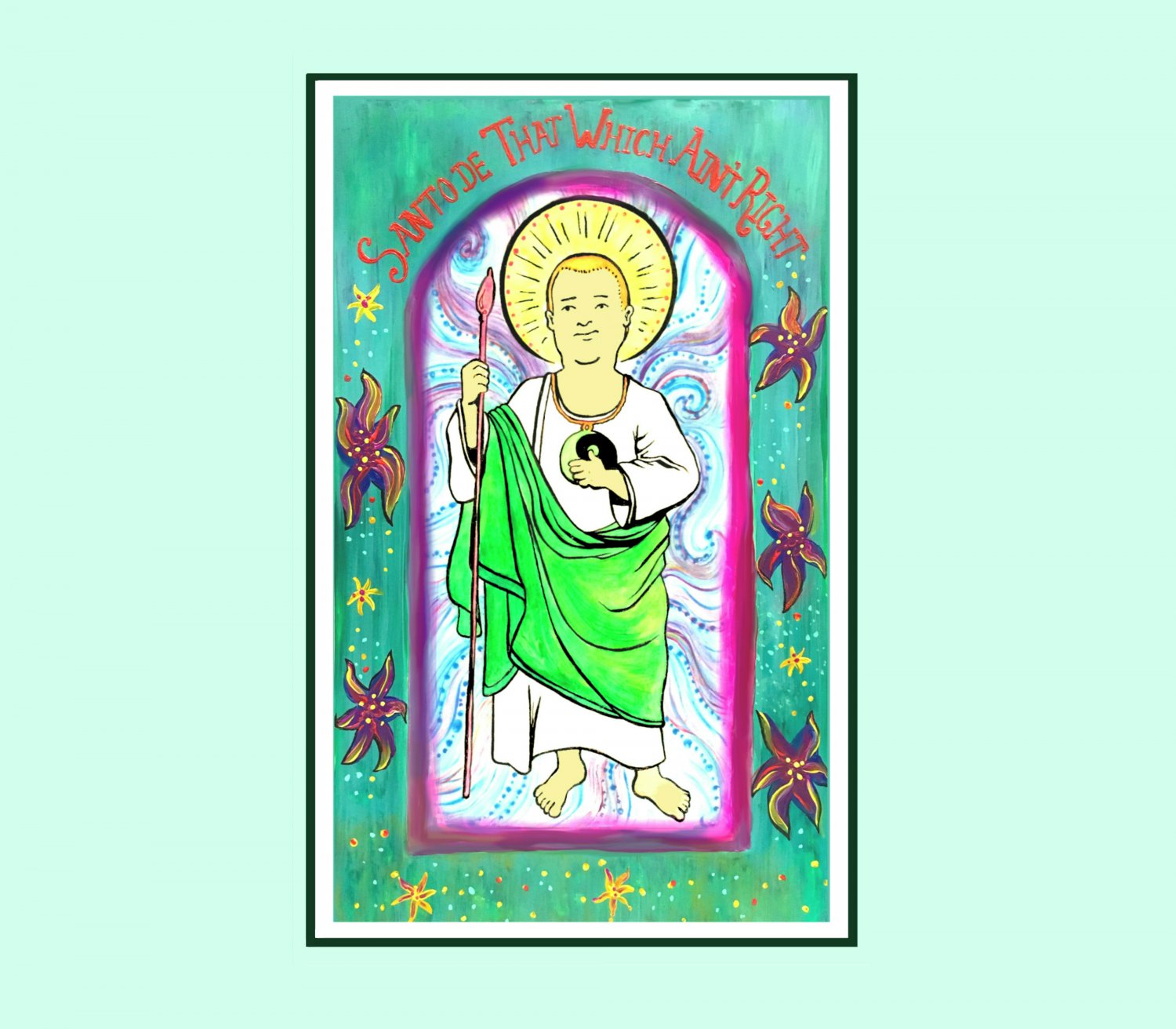 Santos de Arlen: Handpainted Patron Saint Bobby of What Ain't Right Wall Art Painting Pop Art Print