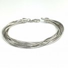 Women's 925 Genuine Sterling Silver Multi Strand Bracelet 7.5"