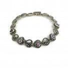 Women's Fine 925 Sterling Silver Amethyst Bracelet 7.5"