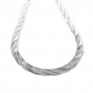 Italy 925 Sterling Silver Braided Flat Herringbone 18" Necklace 10mm