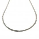 925 Italy Sterling Silver Flat Herringbone Diamond Cut Necklace 18"