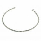Women's 925 Genuine Sterling Silver Book Chain Bracelet 7.5" 3mm