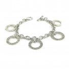 Women's 925 Sterling Silver WIDE Circle Link Chain Bracelet 8"