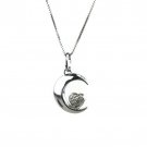Women's 925 Fine Sterling Silver I Love You To The Moon And Back Necklace 18"