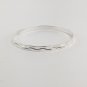 Women's Sterling Silver Etched Bangle Bracelet 8.5" Round