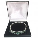 Women's Rare Vintage 925 Mexico Sterling Silver W/ Green Malachite Necklace 18"