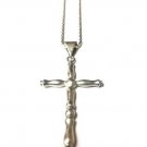 Men's or Women's Used 925 Sterling Silver Necklace w/ Cross Pendant 22" 3mm