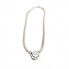 Women's 925 Sterling Silver Mesh Chain With Attached Sunshine Pendant 17'' 5mm