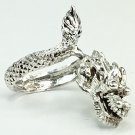 Men's Or Women's Unique 925 Genuine Sterling Silver DRAGON Ring Size 10.75