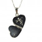 Women's 925 Sterling Silver 24" Figaro Necklace With Angel Locket Pendant