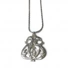 Men's or Women's Vintage 925 Sterling Silver Necklace W/ Rare Custom Pin Pendant