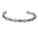 Women's 925 Fine Sterling Silver Gemstone Tennis Bracelet 7"