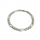Men's 925 Genuine Sterling Silver 9.5" Figaro Bracelet Gently Used