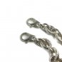 925 Sterling Silver Textured Cable Link Necklace / Bracelet Set