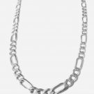 Genuine Sterling Silver 925 Italy Figaro Chain Link Necklace Solid 22" 7mm