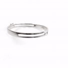 UNISEX GENUINE 925 STERLING SILVER HINGED BANGLE BRACELET 8 ROUND
