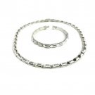 Women's Sterling Silver Necklace & Bracelet Set 925 Italy 17.5" & 7.5"