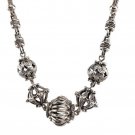 Women's Vintage 925 Genuine Sterling Silver Unique Linked Necklace 18''