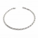 Men's Or Women's Genuine Sterling Silver 925 Rope Chain Link Bracelet 8" 4mm