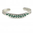 Women's Taxco Mexico 925 Genuine Sterling Silver Turquoise Oval Cuff Bracelet