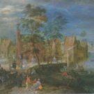Pieter gysels - A VILLAGE SCENE