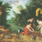 Jan Breughel II - DIANA AND HER NYMPHS INSPECTING THEIR CATCH AFTER