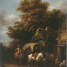 Barend Gael - HORSEMAN HALTING AT INN