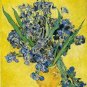 VASE WITH IRISES AGAINST A YELLOW BACKGROUND - Vincent Van Gogh paintings