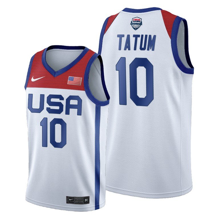 #10 Jayson Tatum USA Men's Basketball 2021 Tokyo Olympics Jersey White ...