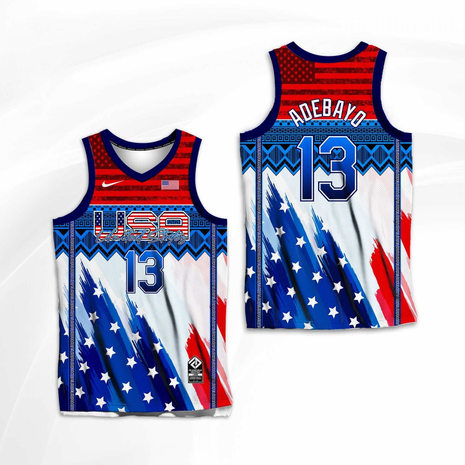 Men's #13 Bam Ado USA Basketball Jersey 2021 Tokyo Olympic All Stitched