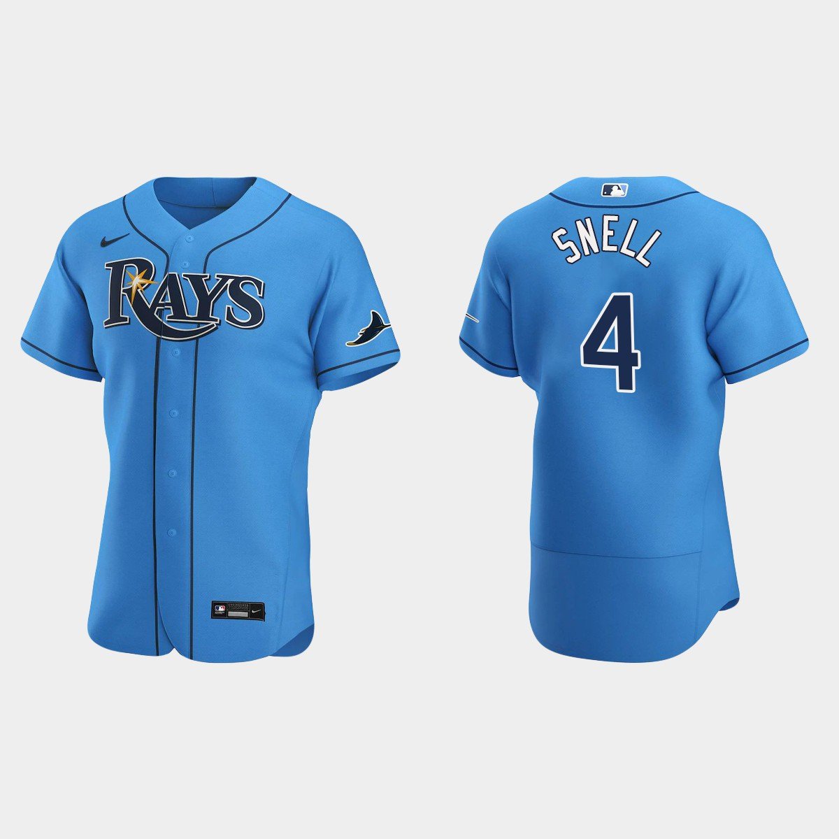 Men's #4 Blake Snell Tampa Bay Rays Light Blue Authentic Jersey All ...