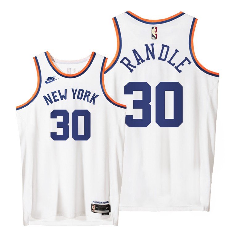 75th Anniversary Randle #30 New York Knicks White NBA Jersey - Kitsociety