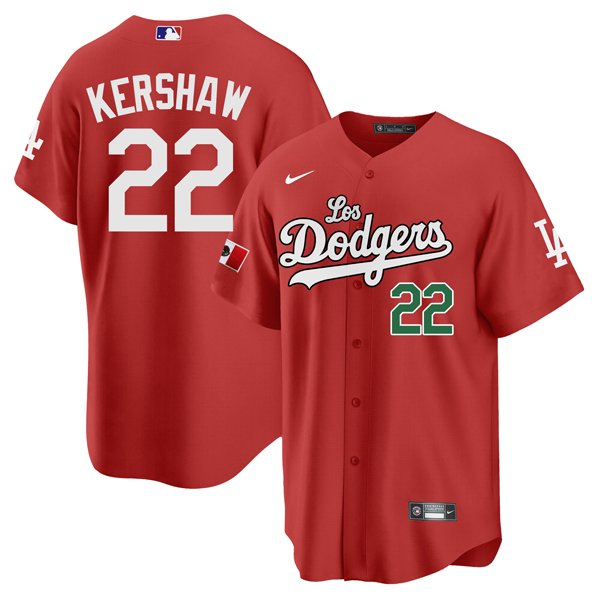 Youth's 22 Clayton Kershaw Los Angeles Dodgers Theme Mexican Heritage Jersey Red Limited Stitched