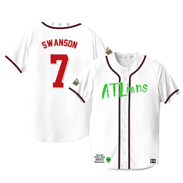 Men's Atlanta Braves Dansby Swanson #7 All-Star Game Stitched Jersey S-3XL