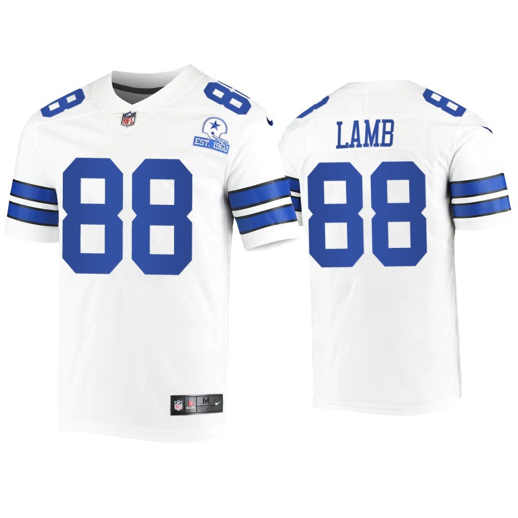 Men's #88 CeeDee Lamb Jersey Dallas Cowboys Vintage White - Stitched