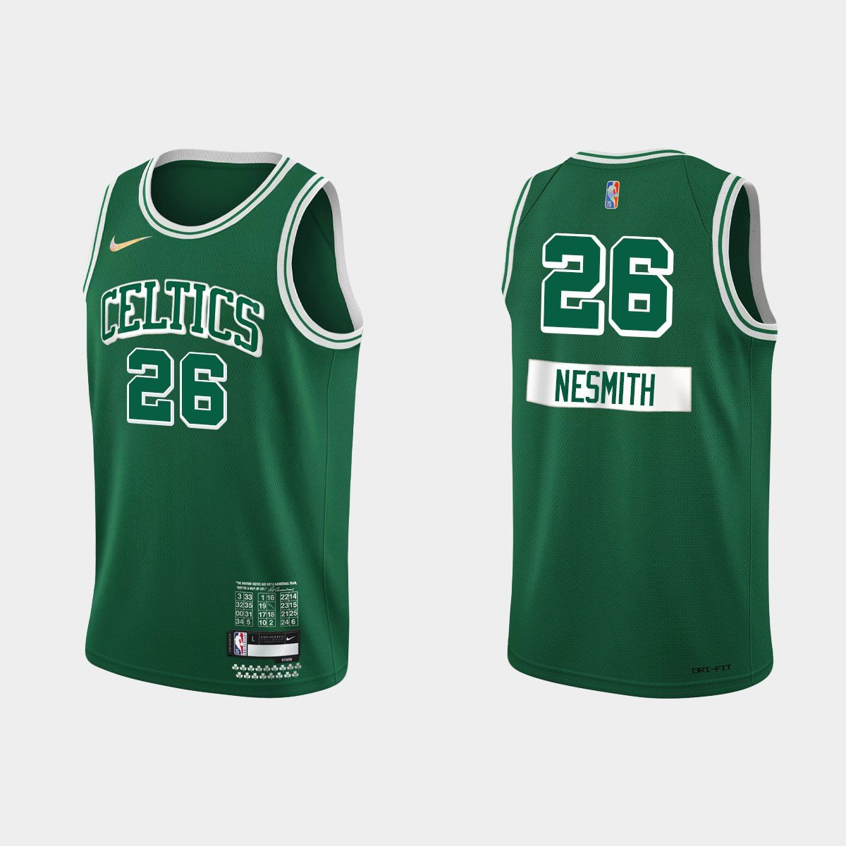 Men's Boston Celtics #26 Aaron Nesmith Jersey City Edition Green - Stitched