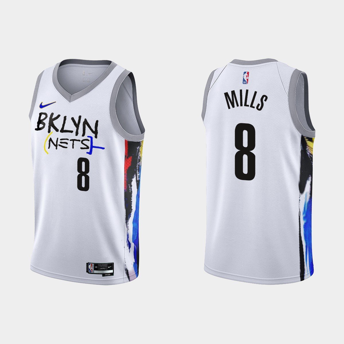 Men's #8 Patty Mills Brooklyn Nets City Edition 2022-2023 Jersey White -  Stitched