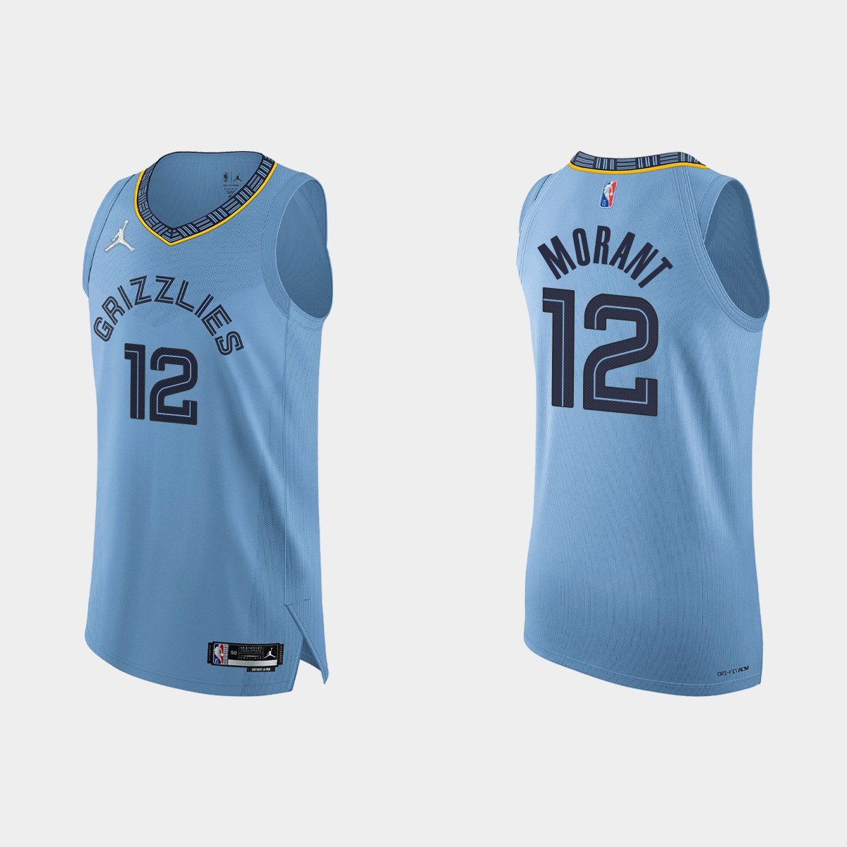 Men's #12 Ja Morant Jersey Memphis Grizzlies Statement Edition Light ...