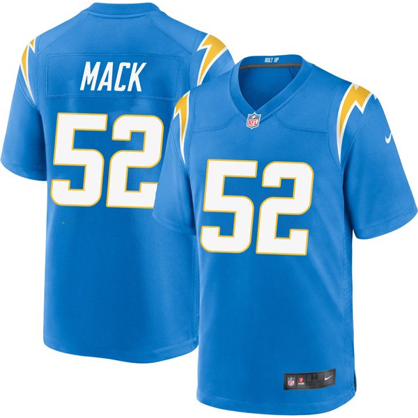 Men's #52 Khalil Mack Los Angeles Chargers Jersey Game Blue - Stitched