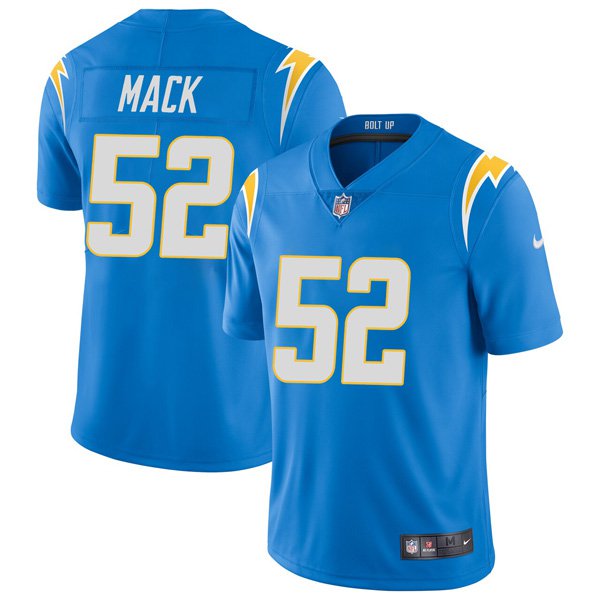 Men's #52 Khalil Mack Los Angeles Chargers Jersey Vapor Limited Blue ...