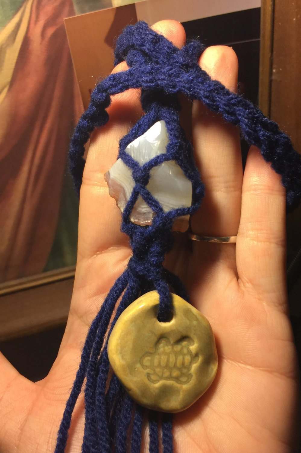 Crystal & Turtle Macreme Necklaces