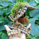 Fairy Set Pinecone Wishing Well,Pinecone Bridge and pinecone chair