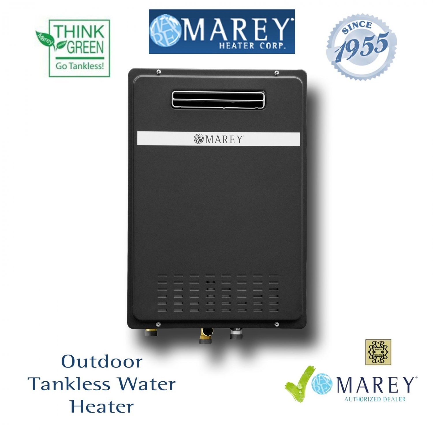 Outdoor Tankless Water Heater Natural Gas Marey GA22ONG 6 GPM