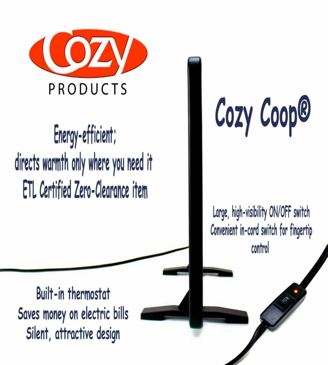 Cozy Coop Poultry Heater Cold Weather Protection Flat Panel 200 Watts