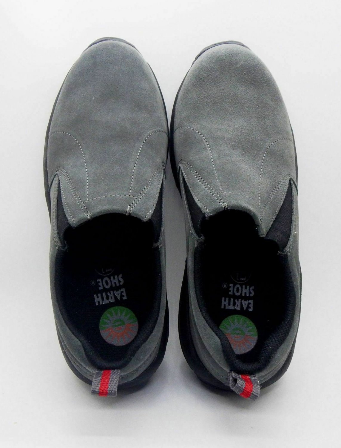 Earth Shoe Men 7.5 New Gray Suede Slip On Powder 2 Moccasin Style 4473762