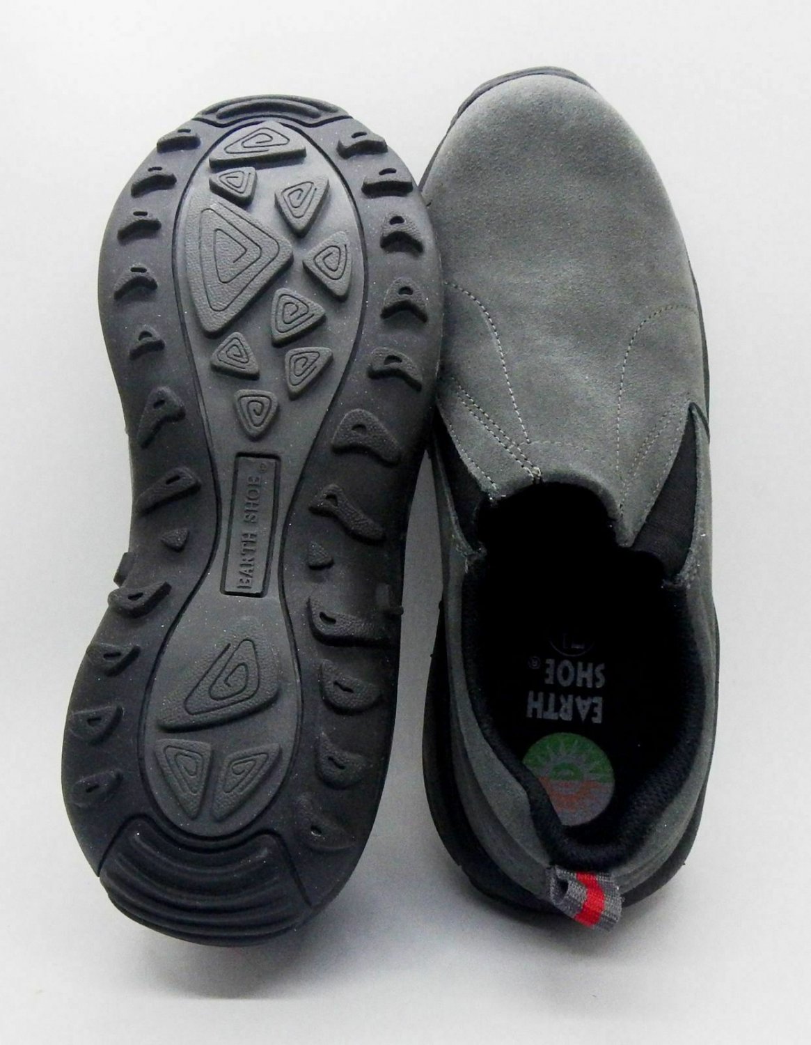 Earth Shoe Men 7.5 New Gray Suede Slip On Powder 2 Moccasin Style 4473762