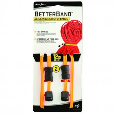 Nite Ize Better Band 12" Adjustable Stretch Bands, 2 Pack (Bright Orange)