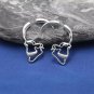 New Steampunk Silver Color Skull Retro Vintage Brooch Earrings Hollow...