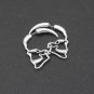 New Steampunk Silver Color Skull Retro Vintage Brooch Earrings Hollow...